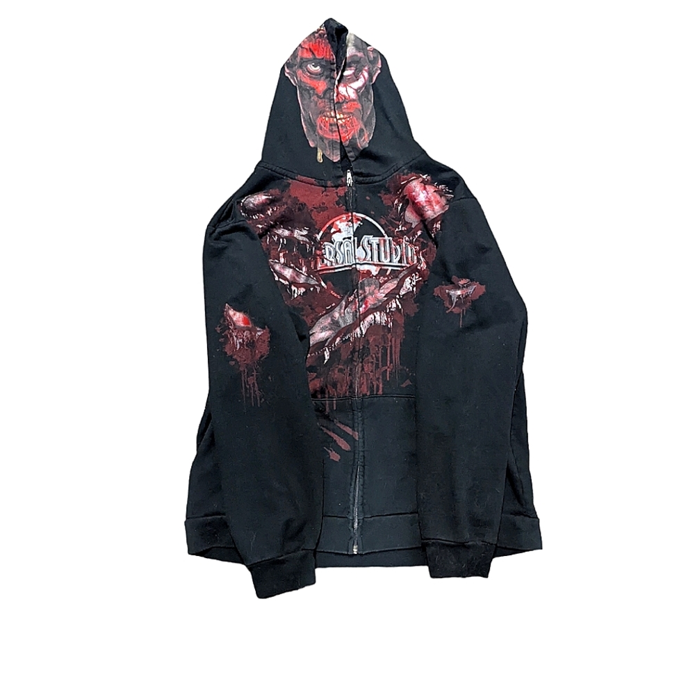 Halloween horror nights zip up hoodie universal studios zombie 2XL